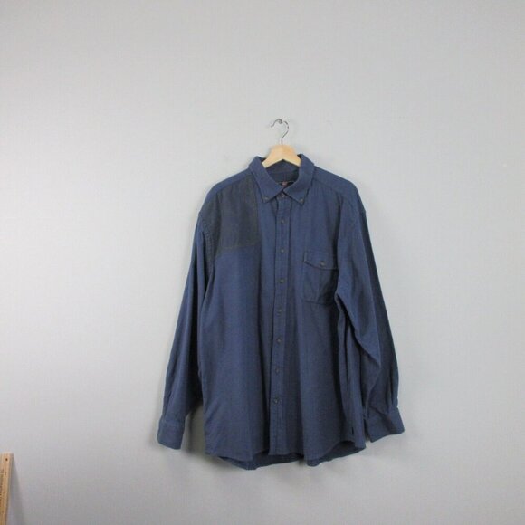 Vineyard Vines Crosby Flannel Shirt Men XXL Blue Button Down Elbow Patch 566 - Picture 1 of 10